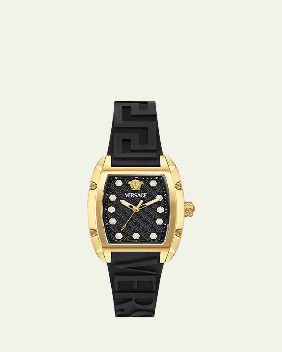 44.8x36mm Versace Dominus Watch with Silicone Strap